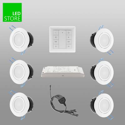 033 CCT LED downlight 6 pcs SETTI con botón de control inalámbrico