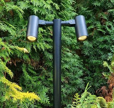 LED PIHAVALIISIN PILARI TILT 2, 3500K, 2x5W, CRI90, IP65, negro mate