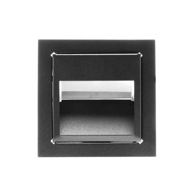 LÁMPARA LED DE PARED EN PARED, empotrable, regulable, 3W, CRI80, IP21, negro mate