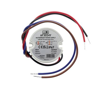Transformador LED para caja de empalmes 24V, 30W, Mean Well, IP67