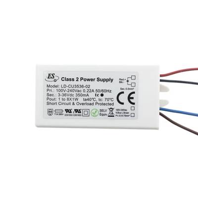 Transformador de corriente estándar LED para caja de conexiones 350mA, max 8x1W, IP65