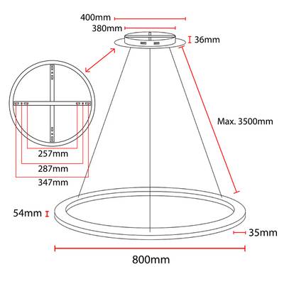 Moderna araña LED circular para una habitación minimalista con techo de madera, diseño elegante e iluminación de bajo consumo.