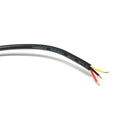 cable de 1m, tripolar 3x0,5mm², resistente al calor 180°, negro