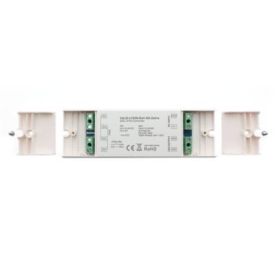 Dispositivo eléctrico blanco para iluminación LED con doble conector, conectores de cable y certificados CE y RoHS. Ideal para uso profesional.