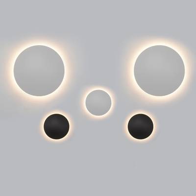 Juego de apliques Eclipse, 5 lámparas, regulable, negro y blanco