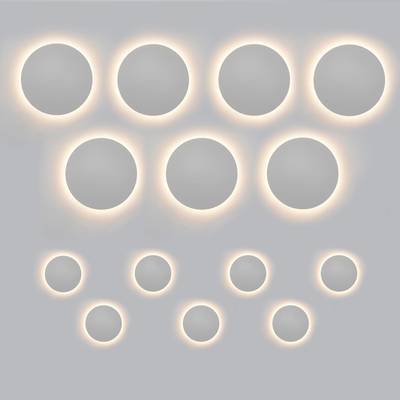 Juego de apliques Eclipse, 14 luminarias, regulable, blanco
