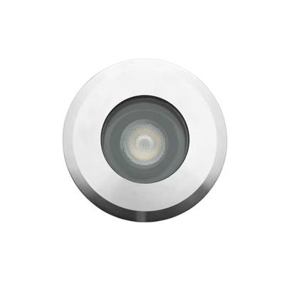 Cable de luz LED cilíndrico para exteriores de color negro plateado con base blanca, ideal para la iluminación de jardines o caminos.