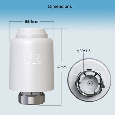 Termostato de radiador Tuya Zigbee Dibujo dimensional
