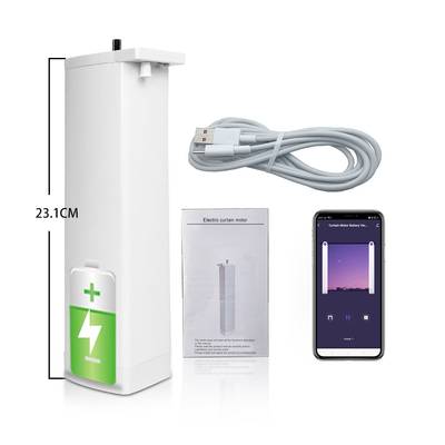 Motor de cortina Tuya, recargable por USB, para riel de cortina