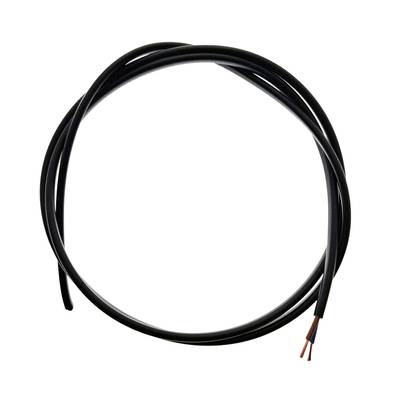 cable para muebles 1m, bipolar, 2x0,5mm², negro