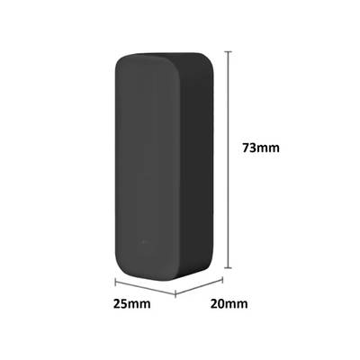 Atenuador LED, rectángulo blanco, bordes redondeados, dimensiones 73x25x20 mm, fondo.