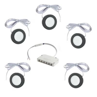 LUMO muebles de luz conjunto, 5pcs negro focos.