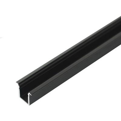 Sección transversal del perfil de aluminio LED, anchura 10,5 mm, altura 8,7 mm, base 7,4 mm, anchura interior 5,5 mm.
