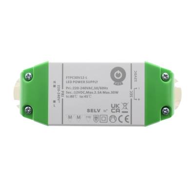 Controlador LED rectangular para iluminación, tapas verdes, información en la tapa, adecuado para lámparas LED.