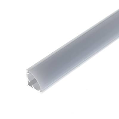 Perfil de aluminio para tira LED 10x10 mm, 3 m, 45 grados, blanco