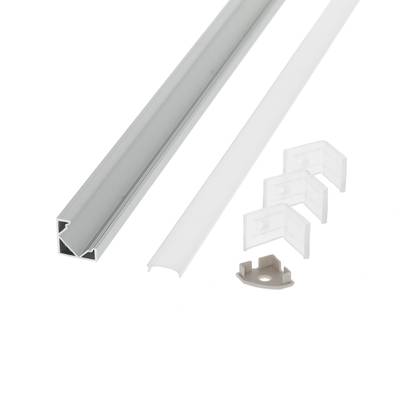 Paquete de canal de iluminación LED de aluminio, cubierta difusora, soportes de montaje, tapa final para una distribución óptima de la luz.