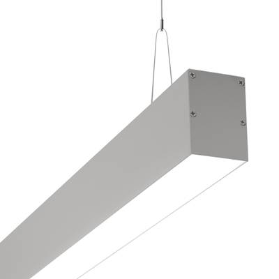 Luminaria LED rectangular con carcasa metálica y difusor mate para garantizar una iluminación uniforme