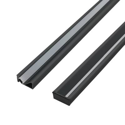 Perfil de estantería empotrable para tira de LED de iluminación indirecta, 3 metros, negro