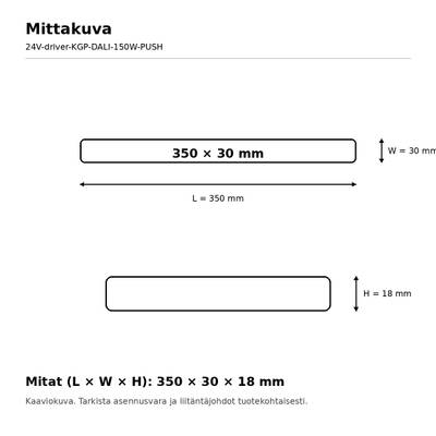 Transformador LED, 24 V, 150 W, KGP, DALI-2 DT6 / PUSH-DIM, IP20