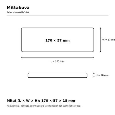 Transformador LED, 24 V, 36 W, KGP, IP20