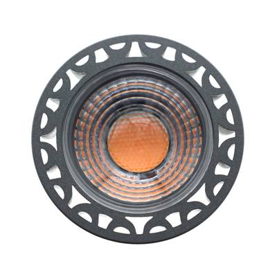 Bombilla LED de foco color plata, lente de cristal estampada, iluminación dirigida, luz blanca fría.