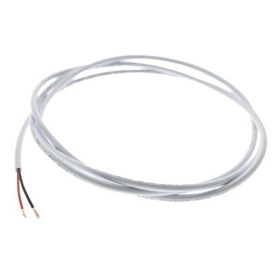 Cable eléctrico gris trenzado con hilos rojos y negros visibles, adecuado para la instalación de iluminación LED y conexiones eléctricas.