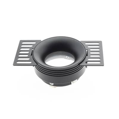 VOID portalámpara redondo enyesado + casquillo GU10/MR16, IP44, negro