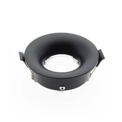 Portalámpara redondo empotrable VOID + casquillo GU10/MR16, IP44, negro