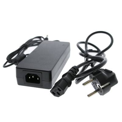 Adaptador de corriente negro con cables, enchufe UE de dos clavijas, conector rectangular para iluminación LED. Perfecta sustitución o actualización para sistemas LED.