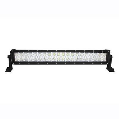 Barra de luz LED rectangular con múltiples luces circulares, montada sobre soportes negros para soluciones de iluminación versátiles y un uso eficiente de la energía.