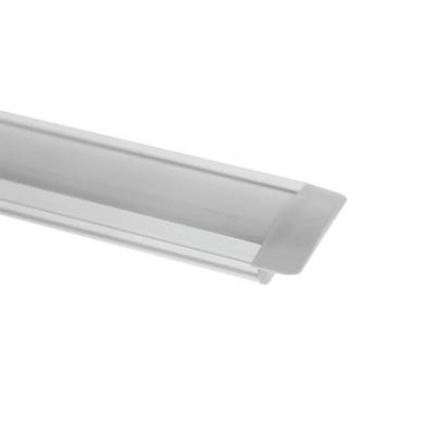 Perfil de aluminio para tira led 3000x8x25mm, empotrable, estrecho, aluminio cepillado