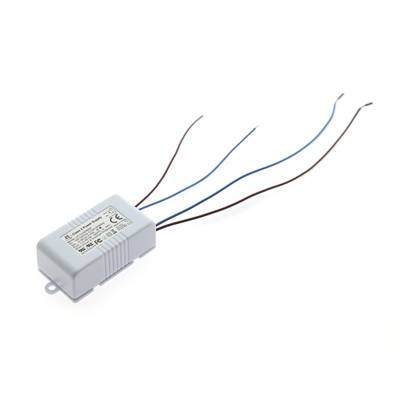 Fuente de alimentación LED gris rectangular, cuatro hilos azul y marrón, componente de iluminación