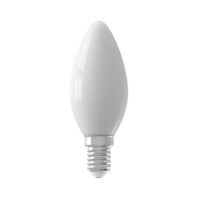 Bombilla LED E14, 12V, vela, opal, 4W, 3000K