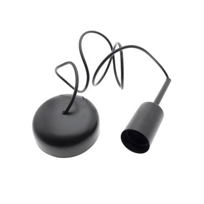 Cable de suspensión para bombilla E27, IP20, negro mate