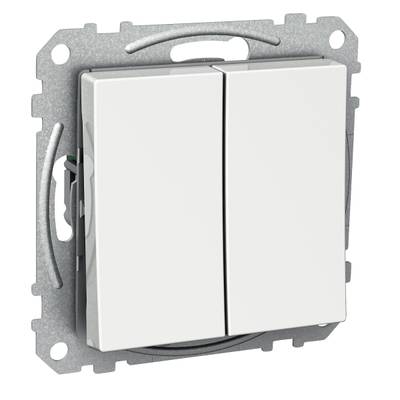 Doble interruptor de luz LED blanco con marco de metal para la instalación de control de iluminación de pared