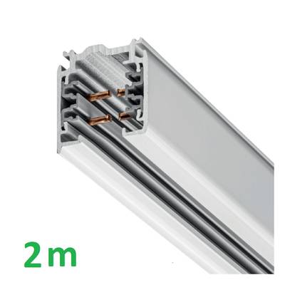 2m Carril de contacto - XTS 4200-3, carril trifásico, montaje en superficie, BLANCO