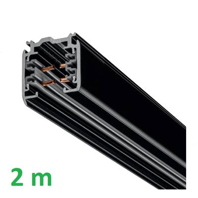 2m Carril de contacto - XTS 4200-2, carril trifásico, montaje en superficie, NEGRO