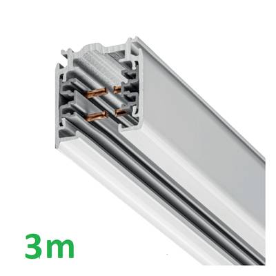 3m Carril de contacto - XTS 4300-3, carril trifásico, montaje en superficie, BLANCO