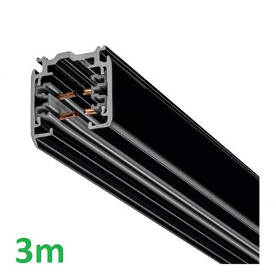3m Carril de contacto - XTS 4300-2, carril trifásico, montaje en superficie, NEGRO