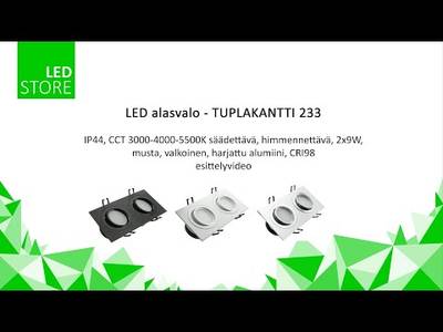 Downlight LED SQ233W orientable, temperatura de color regulable, regulable, 18W, CRI91, IP54, blanco mate