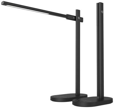 Modernas lámparas de mesa negras con brazo ajustable y estilo minimalista para soluciones de iluminación LED modernas.