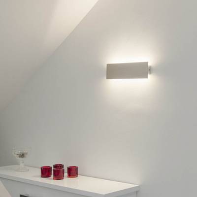 LÁMPARA DE PARED LED STRAIGHT 300, 3000K, 6,5W, CRI80, IP44, aluminio cepillado