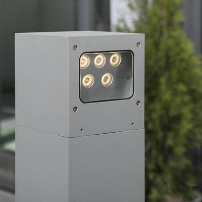 LED PIHAVALIISIN PILARI CUBIC, 3000K, 5W, CRI80, IP55, gris mate