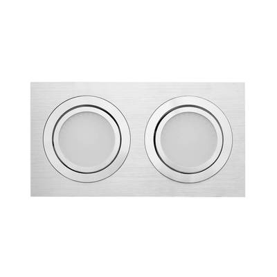 Downlight LED SQ233BR orientable, temperatura de color ajustable, regulable, 18W, CRI91, IP54, aluminio cepillado