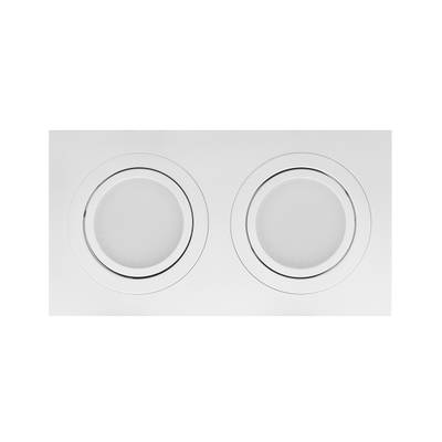 Panel LED rectangular de bajo consumo con dos luces empotradas circulares: perfecto para interiores modernos y soluciones de iluminación sostenibles.