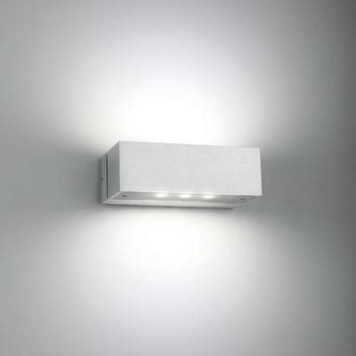 Luminaria LED rectangular de pared que emite un suave resplandor blanco; ideal para un diseño de iluminación moderno y una iluminación de bajo consumo.