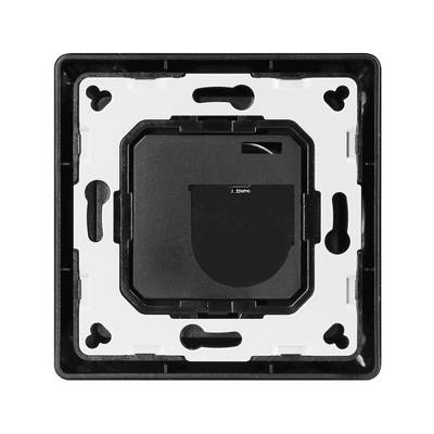 Soporte de pared LED cuadrado en blanco y negro con soportes ajustables con orificios para tornillos para instalaciones de iluminación seguras.