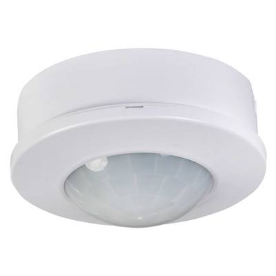Sensor de movimiento blanco en forma de cúpula montado en el techo para un control eficaz de la iluminación LED.