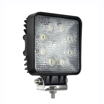 " Lámpara LED cuadrada con 9 luces redondas en un marco negro, montada en un soporte metálico para una iluminación duradera y eficiente.