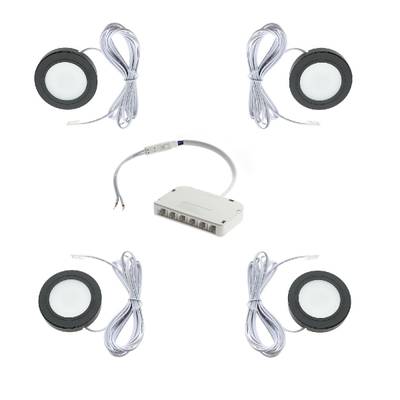 Luminaria para muebles, LUMO 4x1W, regulable, IP44